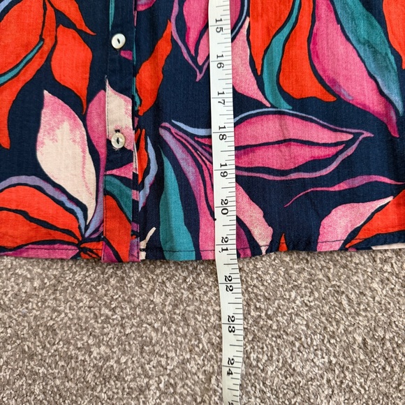 EVEREVE Multicolor Floral Button Down V Neck Blouse Women’s Size Medium EUC - Picture 6 of 8